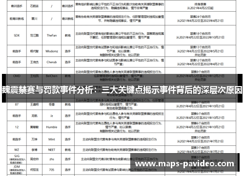 魏震禁赛与罚款事件分析：三大关键点揭示事件背后的深层次原因